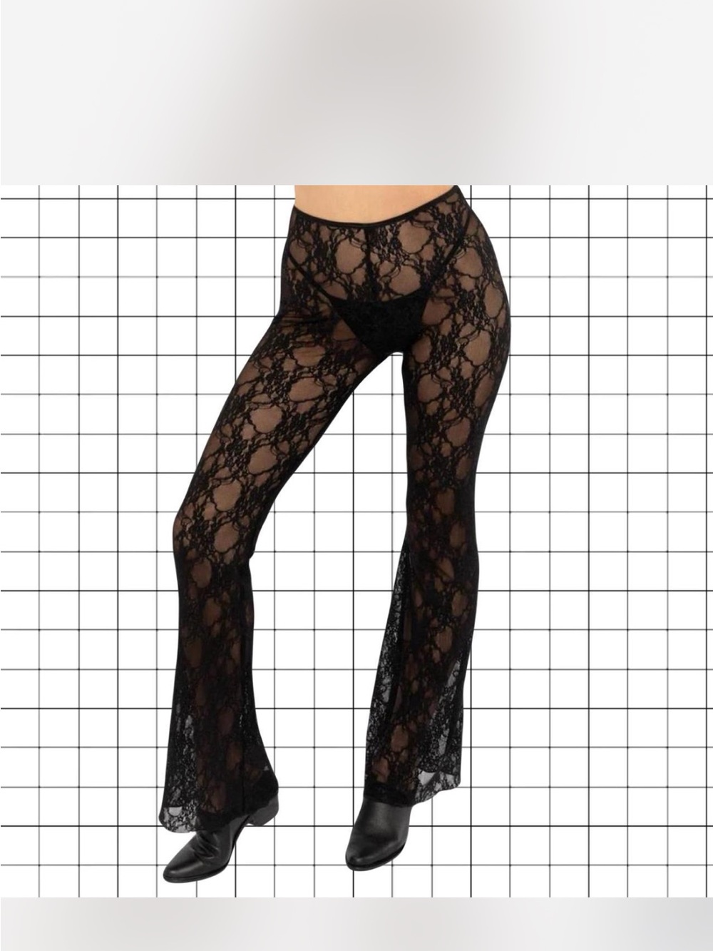 Los Angeles Apparel Black Sheer Lace Pants